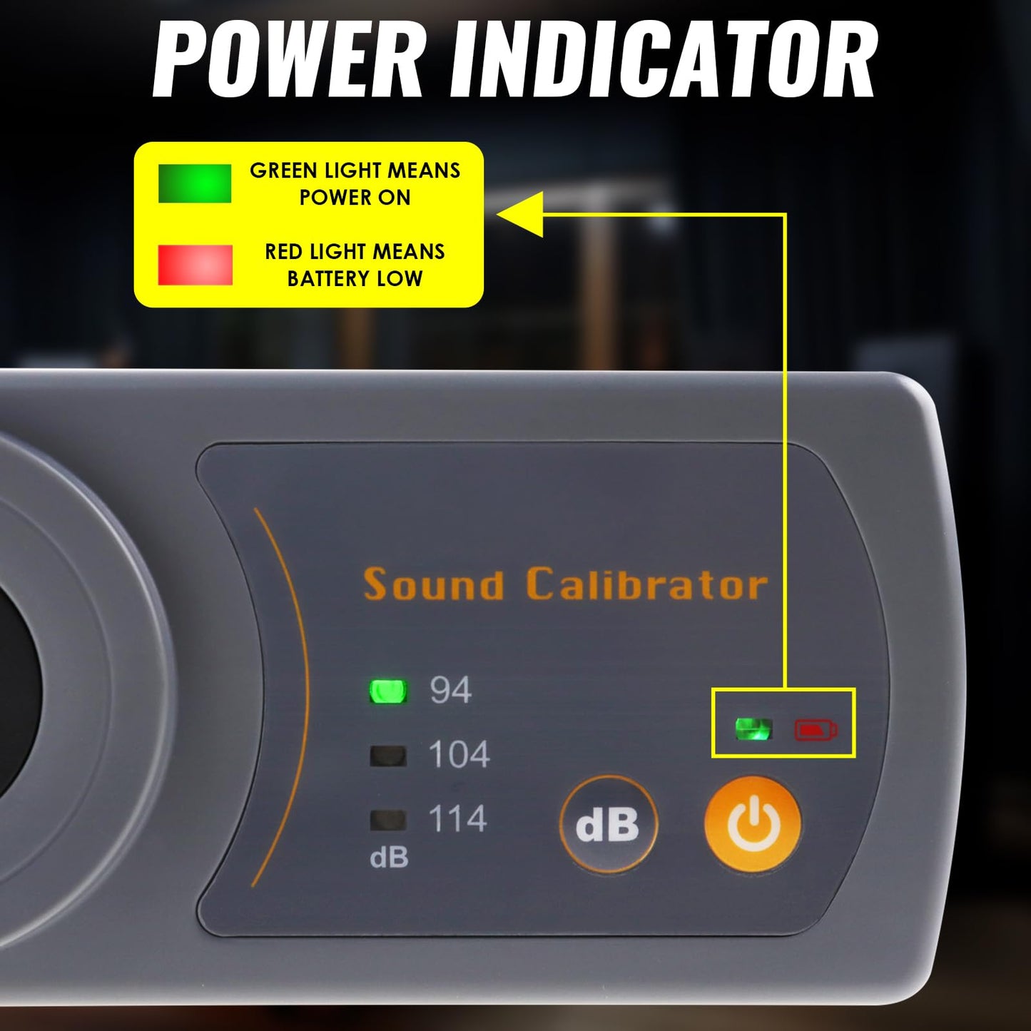 Sound Level Meter Calibrator, Precise Decibel Meter Calibrator with 3 Calibration Level 114dB & 94dB & 104dB, Professional Sound Pressure Level (SPL) Calibrator for Sound Level Meters