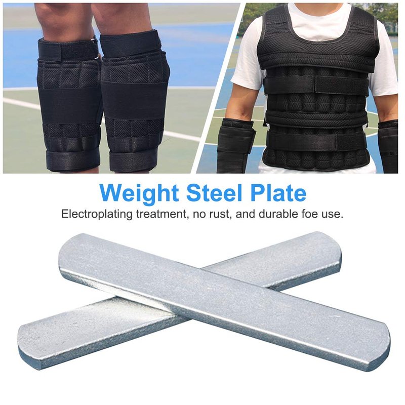 PXRJE 8PCS Weighted Vest Steel Plates Adjustable Rustproof Strength Training Weight Long Steel Plate w/Round Head for Loading Leg Guards Weighted Vest(size:8 PCS)