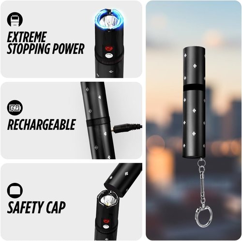 Guard Dog Security Electra Mini Lipstick Stun Gun - Discreet Self Defense Keychain with Flashlight