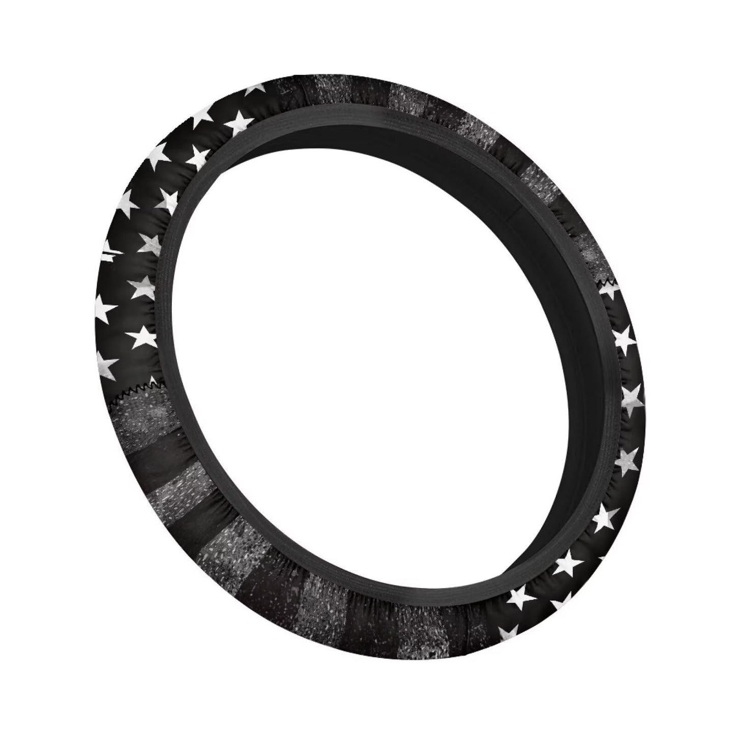 SUITOSELFY Grey and Black Stars and Stripes Golf Cart Steering Wheel Covers 13 inch Patriotic Golf Cart Accessories Decor Stretchy Anti-Slip Golf Cart Steering Wheel Cover Protector