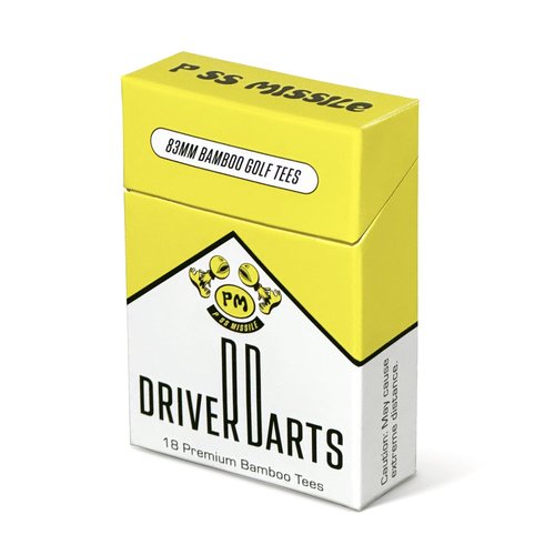 Driver Darts by P*ss Missile, Premium Bamboo Golf Tees | 4-Pack of 18, 83mm (3.25") Wooden Tees | Iconic Packaging and Simple Organization | Funny Golf Accessory for Golfers