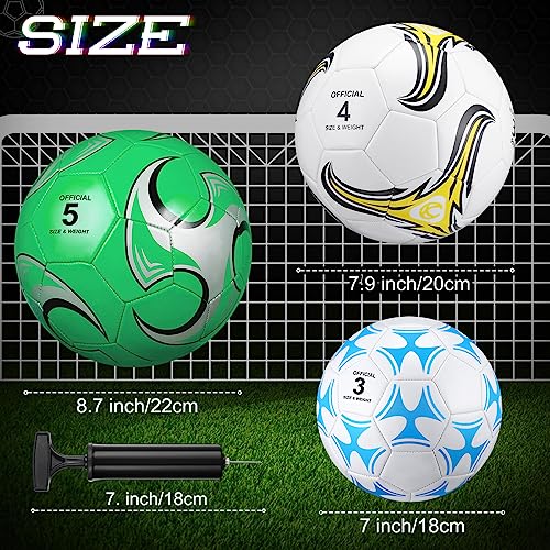 Deekin Bulk Soccer Balls Size 4 with Pump & Needle - 6 Pack for Kids & Teens
