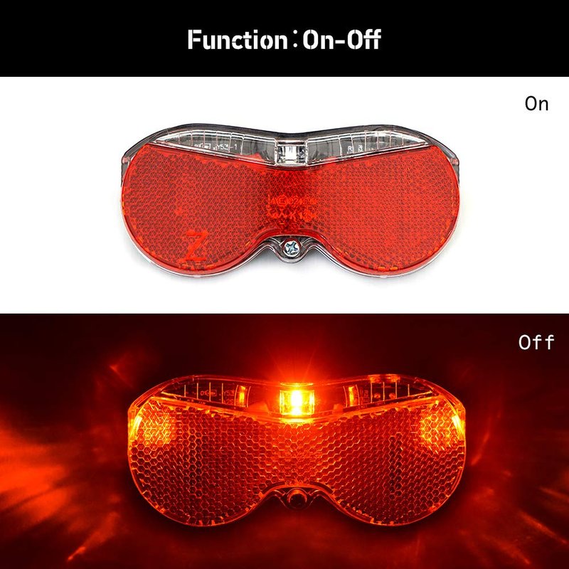 Vincita Rear Carrier Light 3 Super Bright Red LED, Quick-Release with Batteries for Bicycles & Bikes