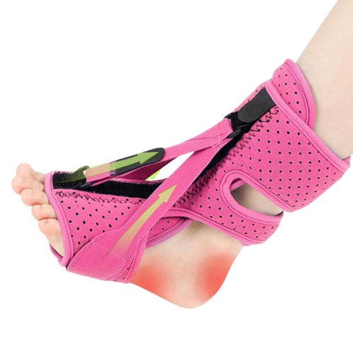 CQSMY Plantar Fasciitis Night Splint for Women & Men - Planters Facetious Relief, Upgraded Brace with 3-Point Support for Foot Drop & Achilles Tendonitis (Pink)