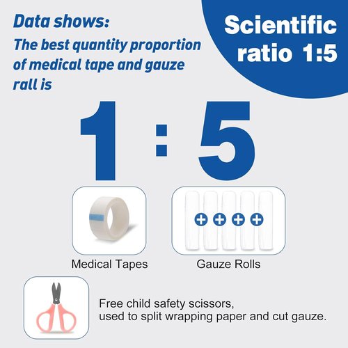 AZEN Gauze Rolls Bandages - 90 Pack of Premium Medical Supplies | 4 in x 4.1 Yards Mummy Wraps