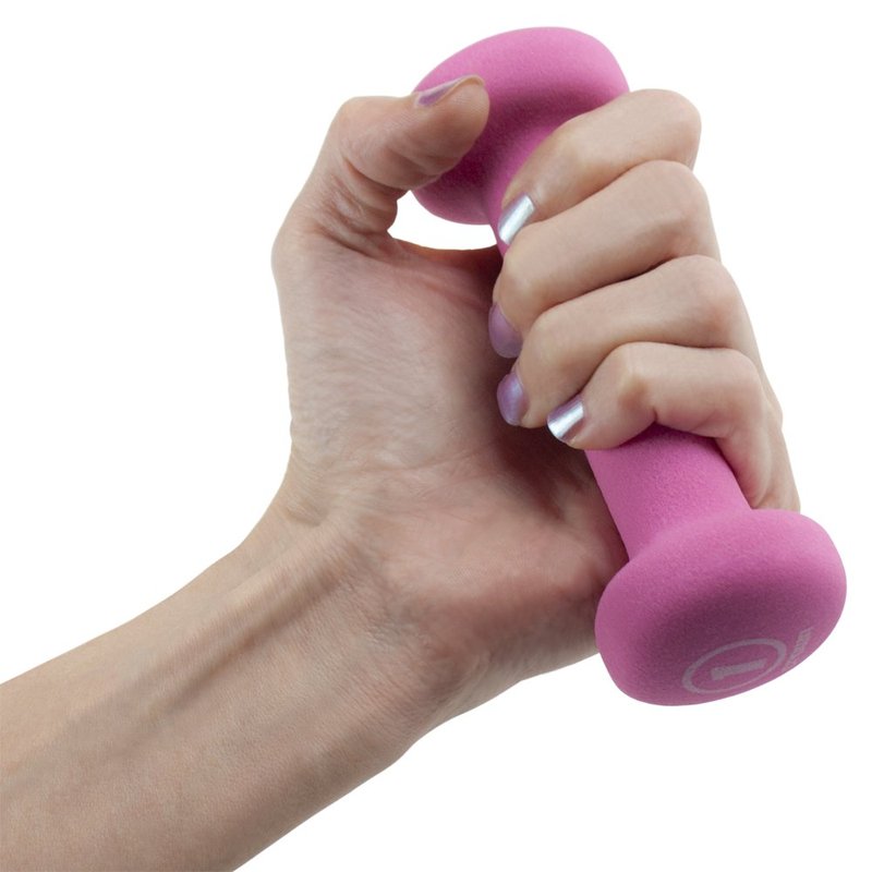 Crown Sporting Goods Neoprene Body Sculpting Hand Weights (1-Pair), 1-Pound, Fuchsia