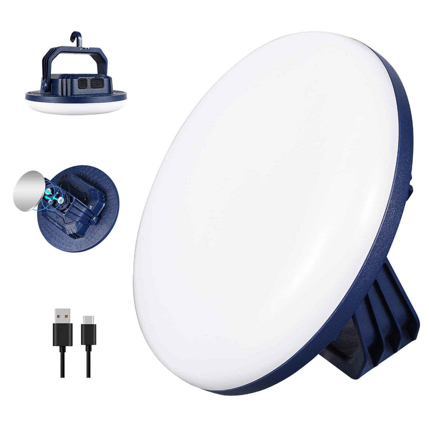 VAVOFO 42W LED Camping Lantern Rechargeable, 4000LM,180 LED with 3 Lighting Modes, 10,000mAh Portable Tent Light with Magnet, IP65 Waterproof for Emergencies , Power Outages,Hurricane (Blue)