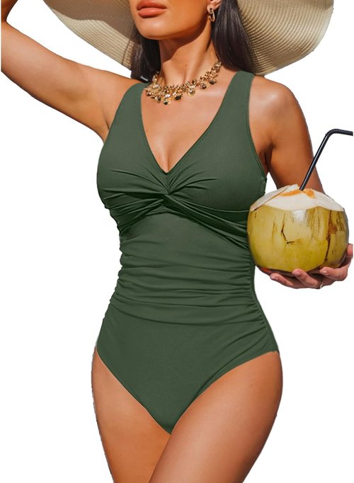 Holipick Tummy Control One Piece Swimsuit - Push-Up Design for Full Coverage & Slimming Fit