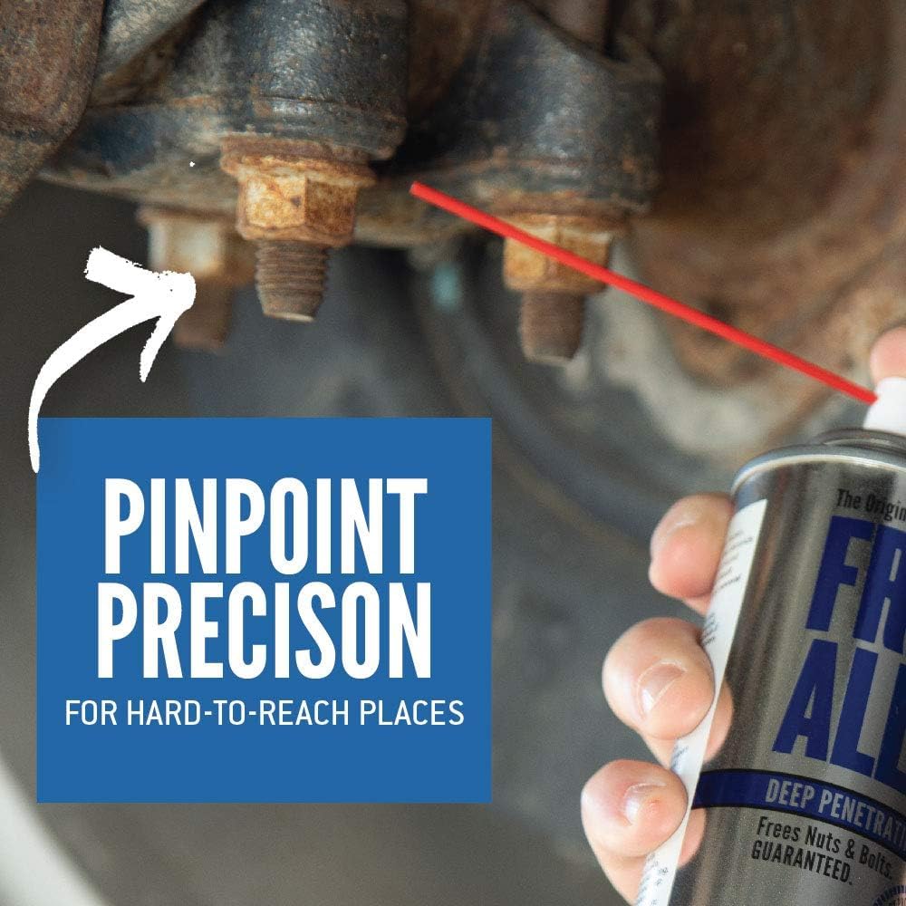 Free All Rust Eater Deep Penetrating Oil, 11 oz Aerosol – Loosens Rusted Bolts, Nuts, Pipe Connections & Locks – Industrial-Grade Rust Remover, Silicone-Free, Safe on Paint & Plastic Surfaces, 6-Pack