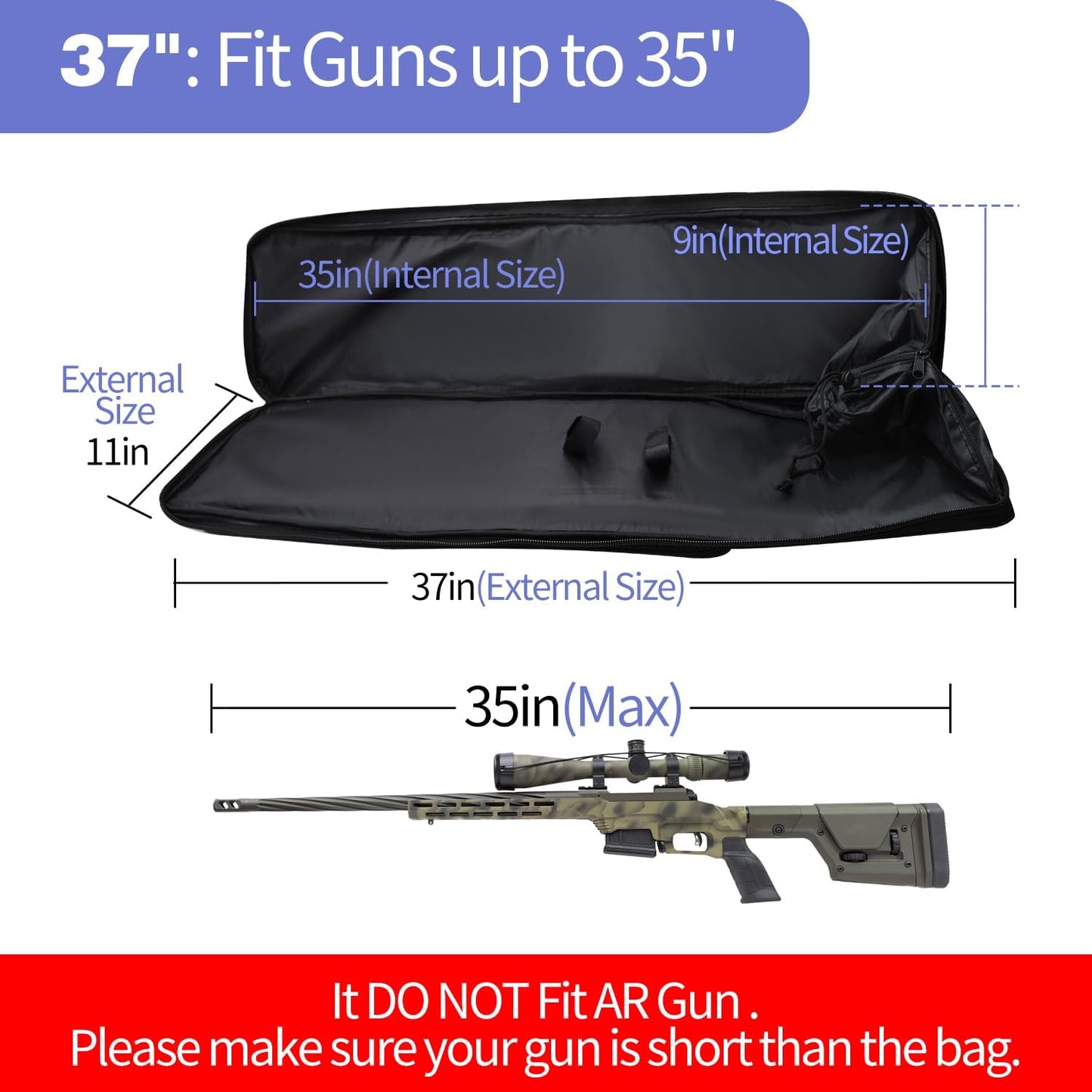 Rifle Bag - Tactical Long Rifle Backpack for Firearm Storage & Transportation | Ideal for Outdoor Hunting