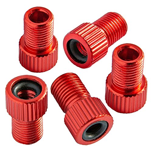 Presta Valve Adapter - Convert Presta to Schrader - Red