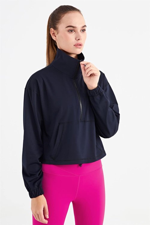 Altiland Half Zip Pullover | Cropped Jacket for Women - Long Sleeve Athletic Yoga Shirt