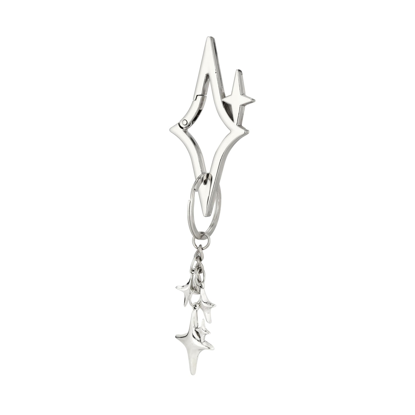 Misovela Stars Carabiner Clips Cute Cool Y2K Belt Loop Keychains Key Ring for Handbag Backpack Key Buckle (Star Carabiner with Star Keychains)