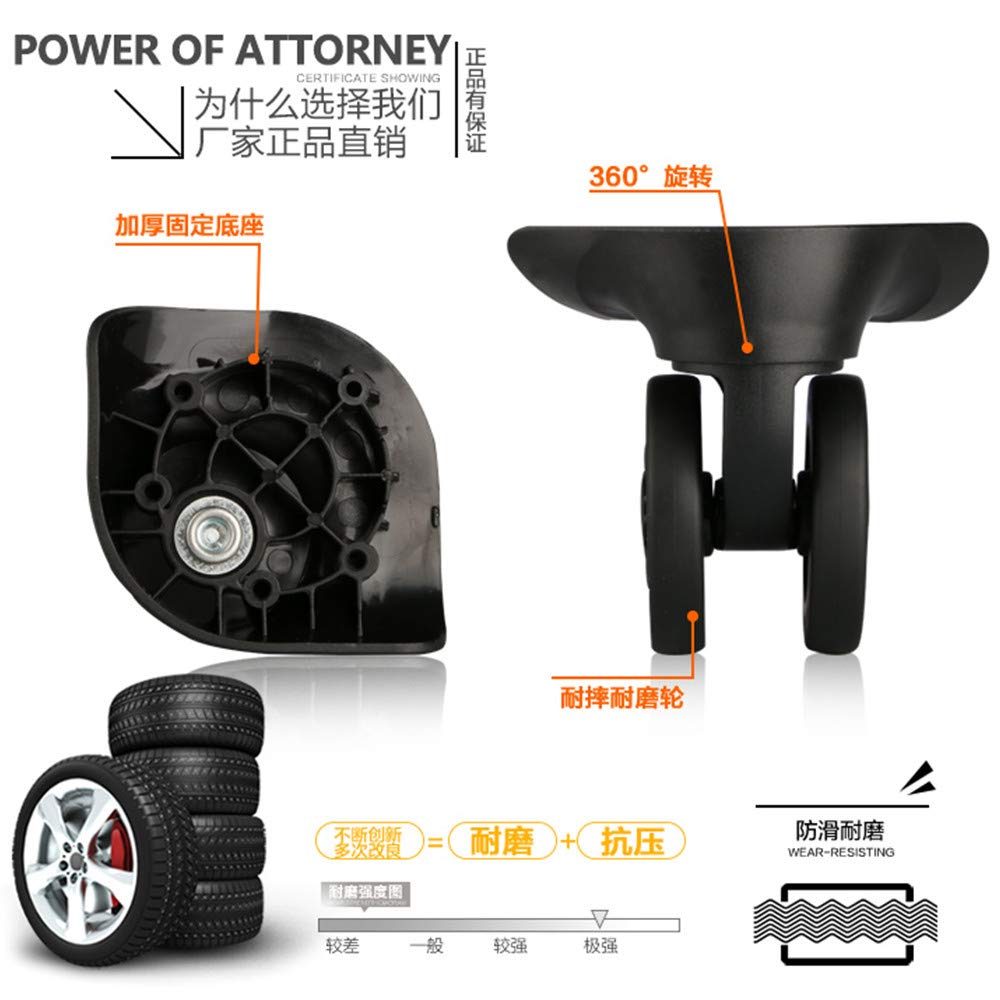 GH8 (DL-W170#) Mute Connected Spinner Wheels for Replacement Luggage Wheels Wear Silent Draw bar Box DIY (2 pcs/Set)