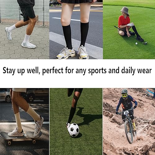 Bestjybt Large-X-Large Navy Athletic Compression Socks 3 Pairs for Men Women