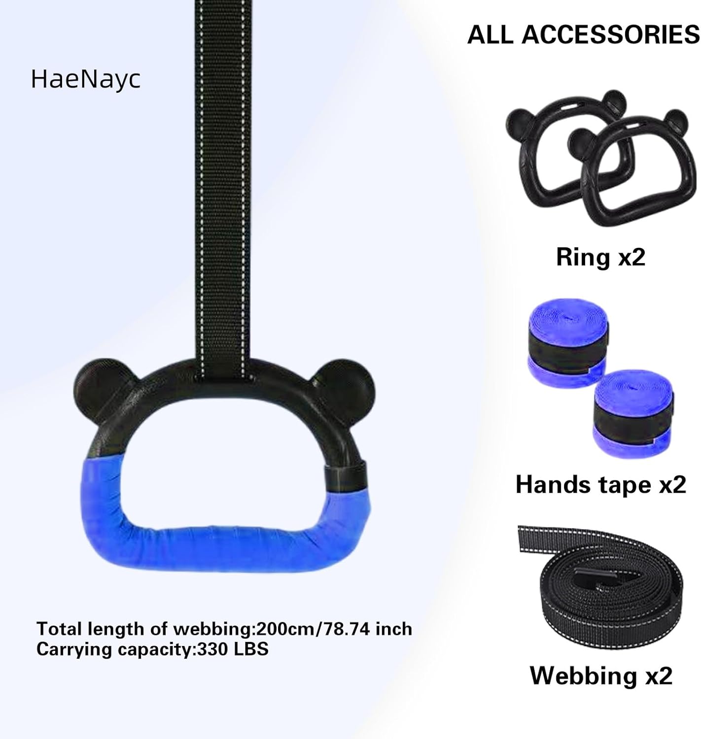 Skiennix Kids Gymnastics Rings - Adjustable Strap Strength Training for Home Fitness | Durable & Safe