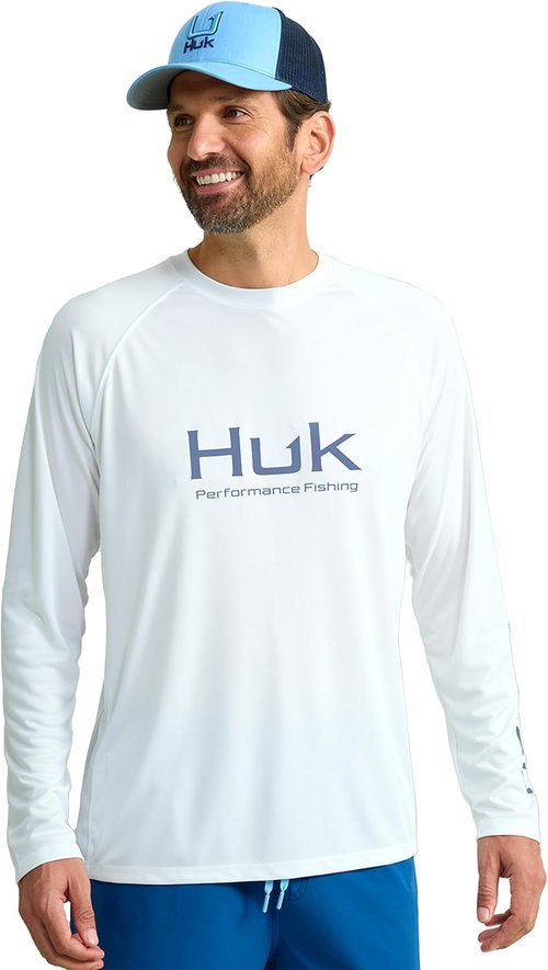 HUK Men's Pursuit Vented Long Sleeve Fishing Shirt - UV Protection + Breathable Fabric