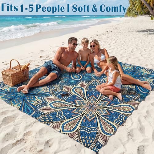 Famstar Boha 78''x81'' Oversized Waterproof Sandproof Beach Blanket - Large Travel Mat