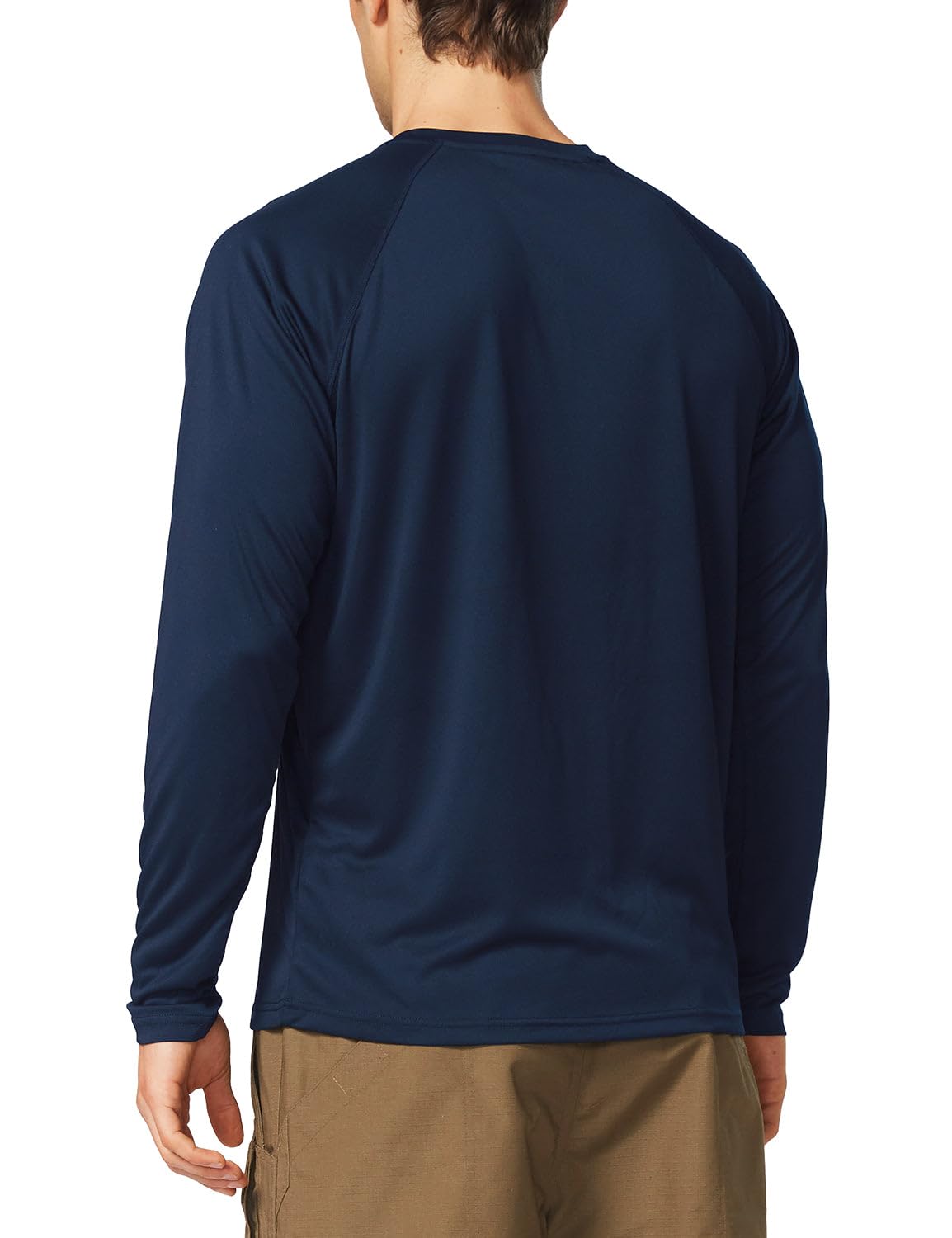 baleaf Mens UPF 50+ Sun Protection Shirts Long Sleeve Rash Guard, Quick Dry 4-Way Stretch for Fishing Swimming Surfing 01-Dark Blue L