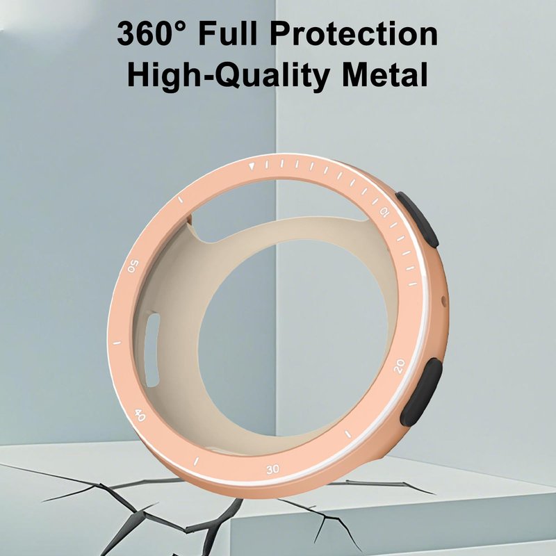 2 in 1 HXFRTYU Metal Case for Amazfit Active 2 Smartwatch 44mm, Stainless Steel Bezel & TPU Back Cover, Rugged Shockproof Protective Bumper for Amazfit Active 2 (Rose Gold)