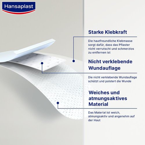 Hansaplast Sensitive Plasters (20 Strips), Skin-Friendly and Hypoallergenic Wound Plasters with Bacteria Shield & Secure Adhesion, Painlessly Removable
