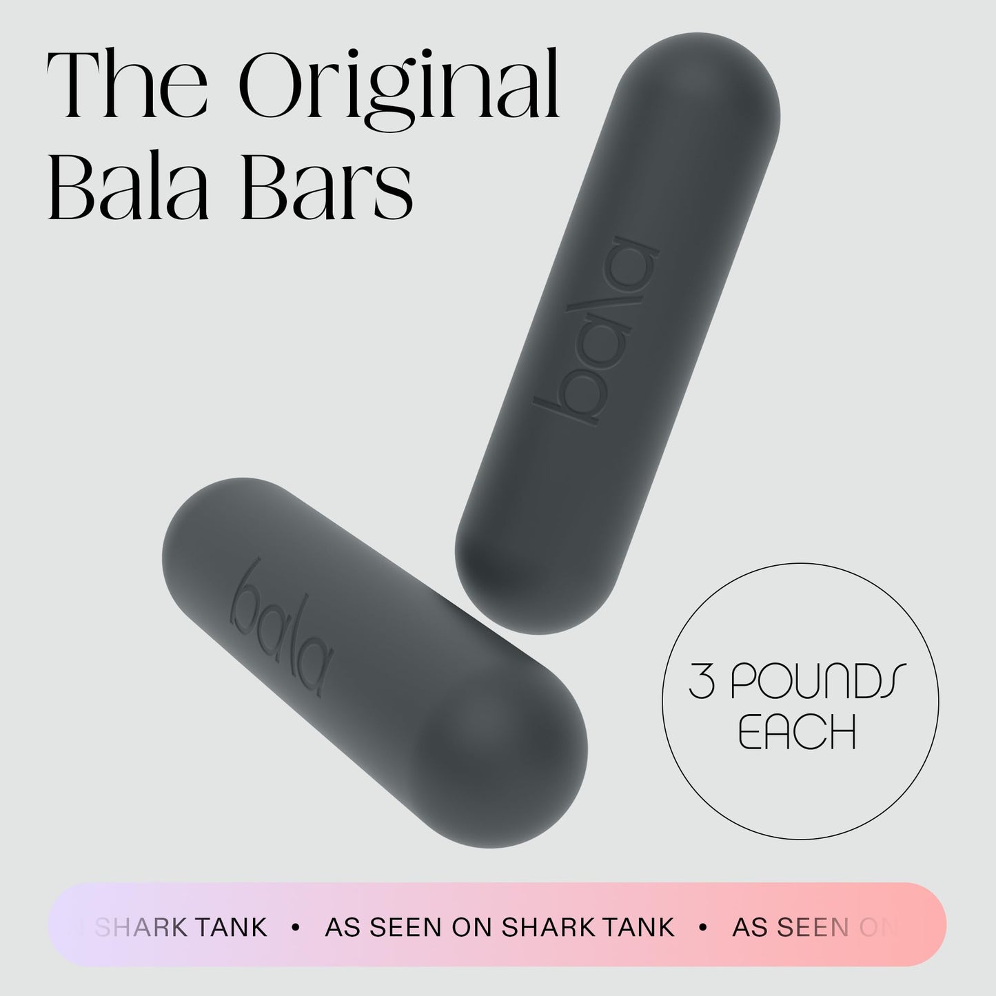 Bala Bars, 3 LB Dumbbells Set of 2 - Home Gym Equipment for Women & Men