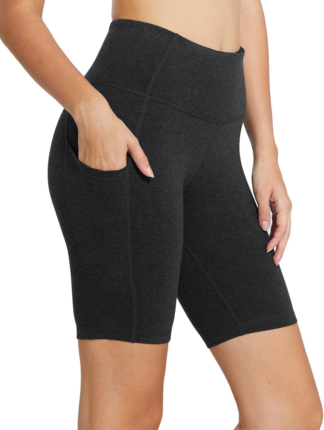 Baleaf Women's High Waist Biker Shorts - 8"/5"/3" Sizes | Comfortable Spandex with Pockets for Gym & Yoga