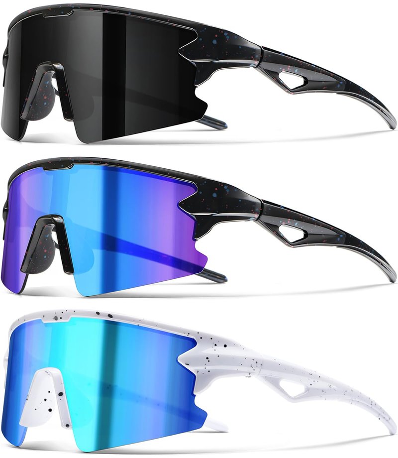 SQOQS Youth Baseball Sunglasses for Boys Girls Kids Sports Sun Glasses Softball Cycling UV400 Protection Ages 3-14