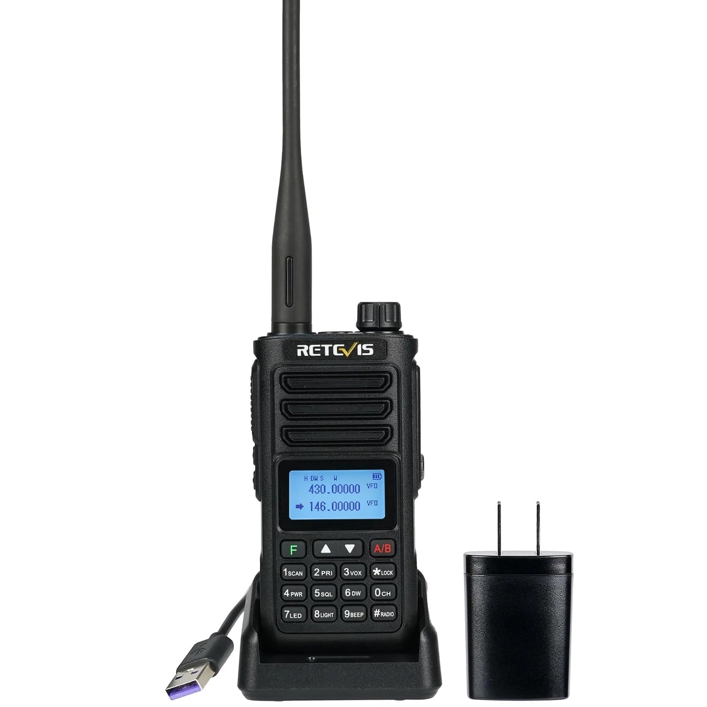 Retevis RA89 Ham Radio, Dual Band Handheld Radio, IP68 Waterproof Two Way Radio, 2500mAh USB-C Rechargeable, Chirp, Flashlight, Long Range Walkie Talkies for Hunting, Emergency Rescue, Survival