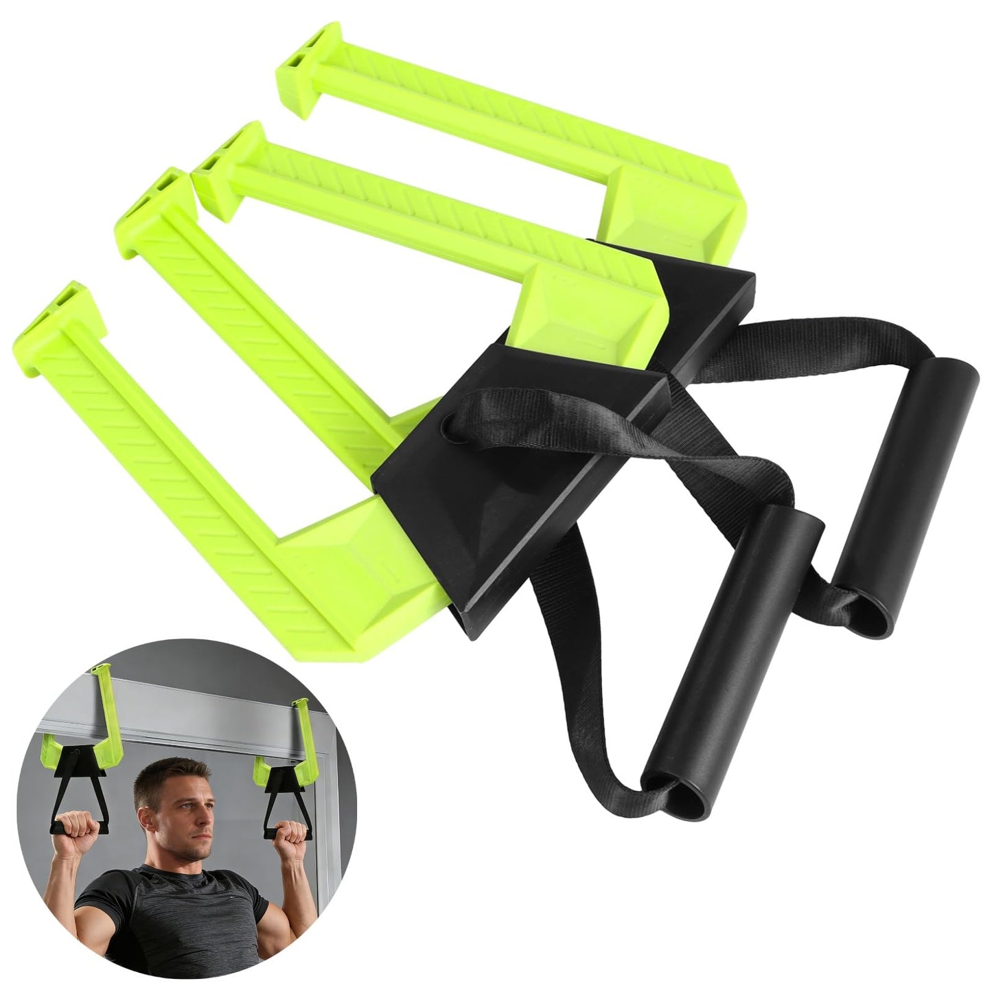 2 Pcs Portable Pull Up Bar for Doorway, Adjustable Doorway Home Gym System, Lightweight Travel Fitness Equipment for Home Office, Support 330 lbs, No Screws Installation