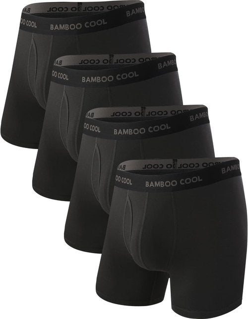 BAMBOO COOL Men's Ultra Breathable Boxer Briefs - No Riding Up Design | Comfortable Flexible Waistband