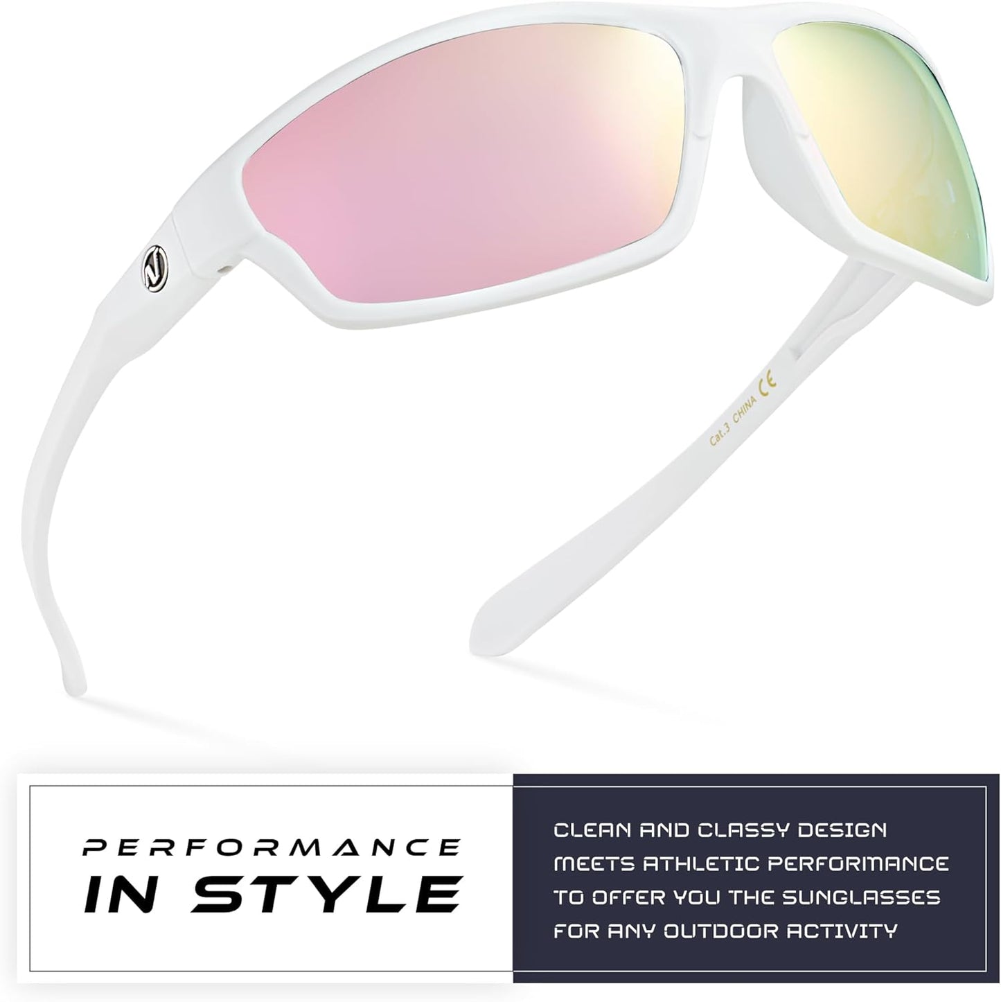 Nitrogen Polarized Wrap Around Sport Sunglasses for Men Women UV400 Driving Fishing Running Sun Glasses