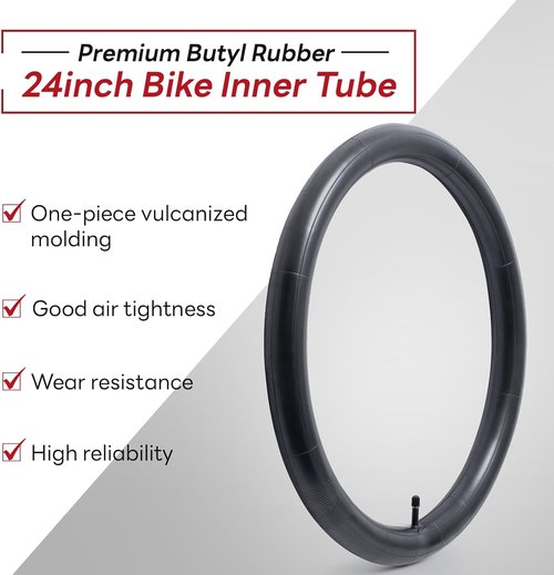 AV32mm 24" Bike Tube - Reliable Replacement Inner Tube for City, Road, Cruiser & Mountain Bikes (1.75-2.125)