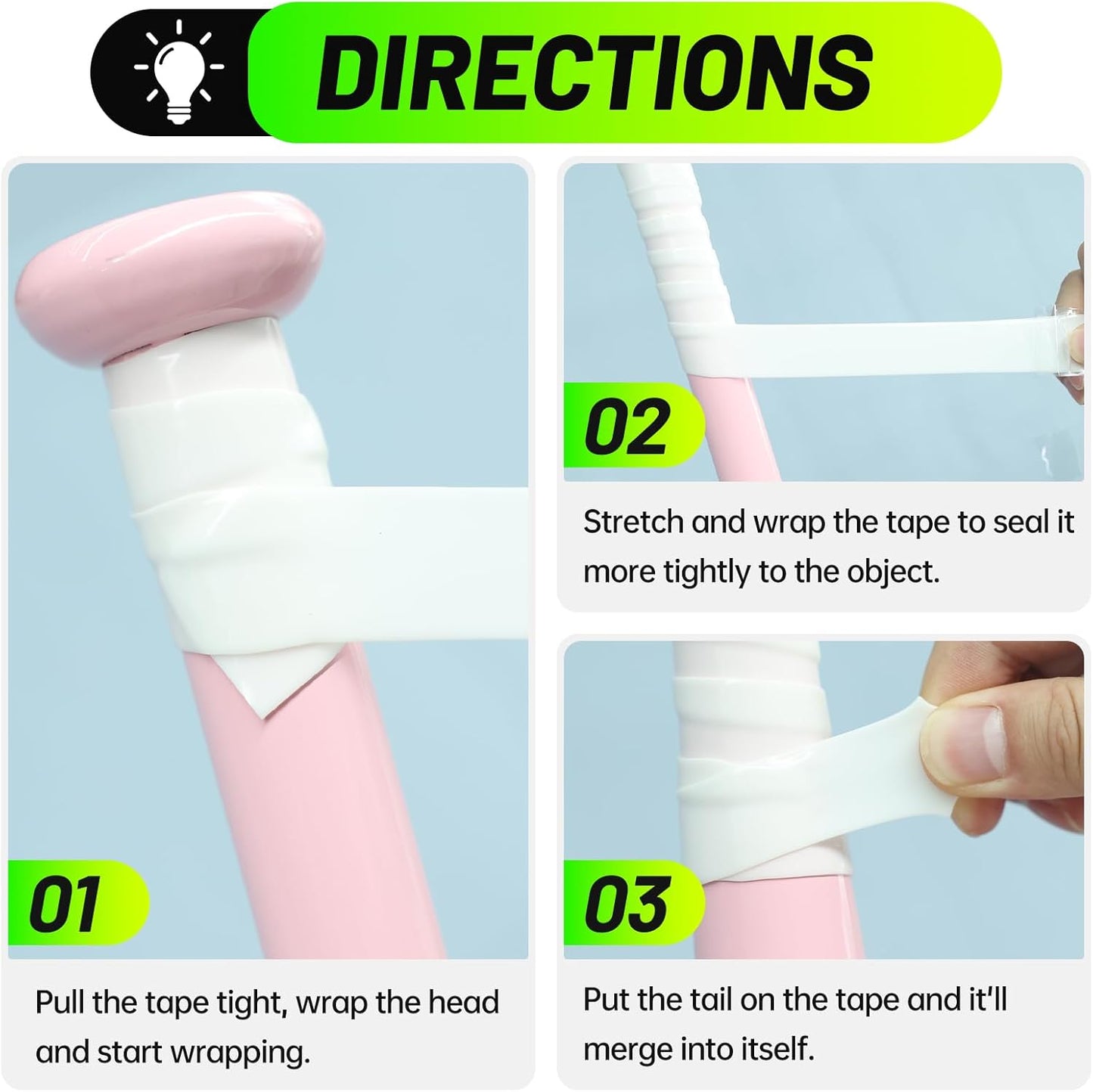 PHIXBEAR Baseball Bat Grip Tape - 1.1mm Enhanced Self-Fusing Silicone for Reliable Traction & Shock Absorption
