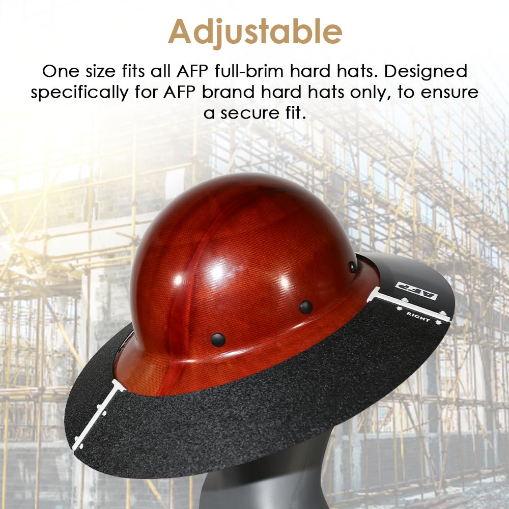 AFP Full-Brim Tinted Smoke Polyurethane Plastic Sun Shield Hard Hat Visor | Standard Brim Extender | Sun & Heat Protection Reusable Accessory | Compatible with AFP Brand Hard Hats ONLY