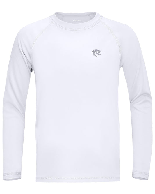 Boys UPF 50+ Swim Shirt Long Sleeve, 1 or 2 Pack UV Sun Protection Rash Guard, Youth Kids SPF Water Shirts for Beach Surf