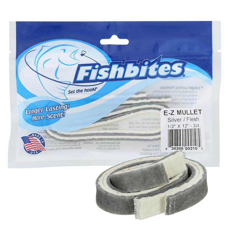 E-Z Mullet Fishing Bait Strips - Longer Lasting, 2 Pack