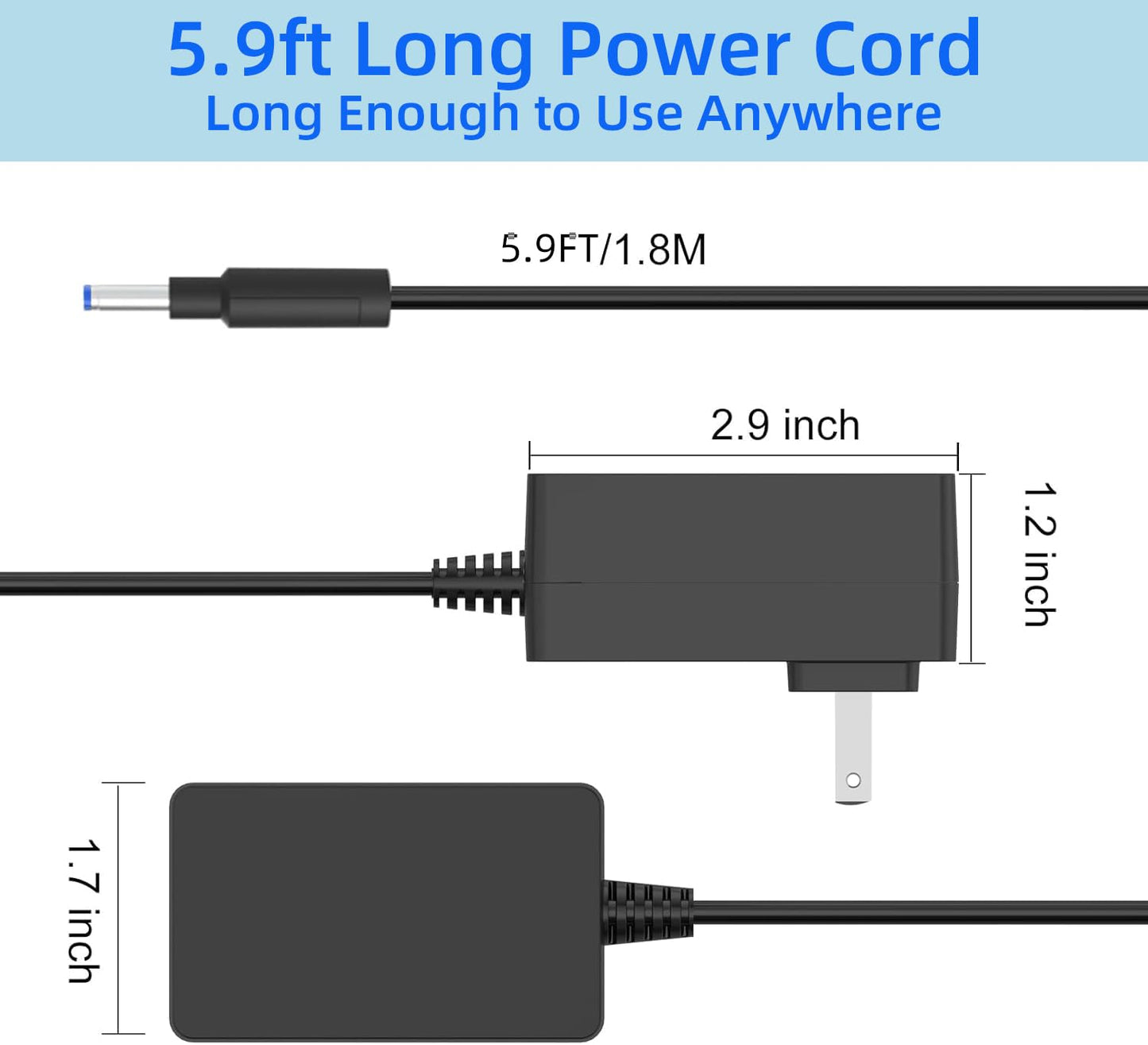 Charger for Eureka RapidClean Pro, Power Cord for Eureka Stylus Lightweight Cordless Vacuum Cleaner NEC180 NEC182 NEC185 NEC186 NEC380