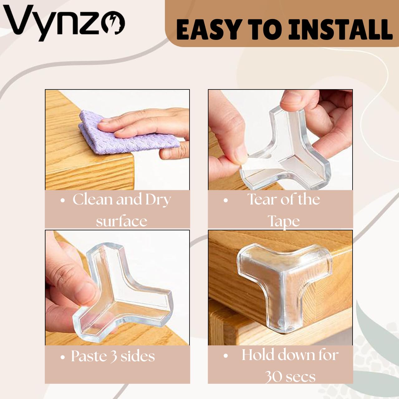 VYNZO 12 Pack Corner Protector Baby – T-Shaped Baby Proof Corners and Edges with Safety Bumpers, Soft Silicone Table Corner Covers Baby Safety, Corner Guards