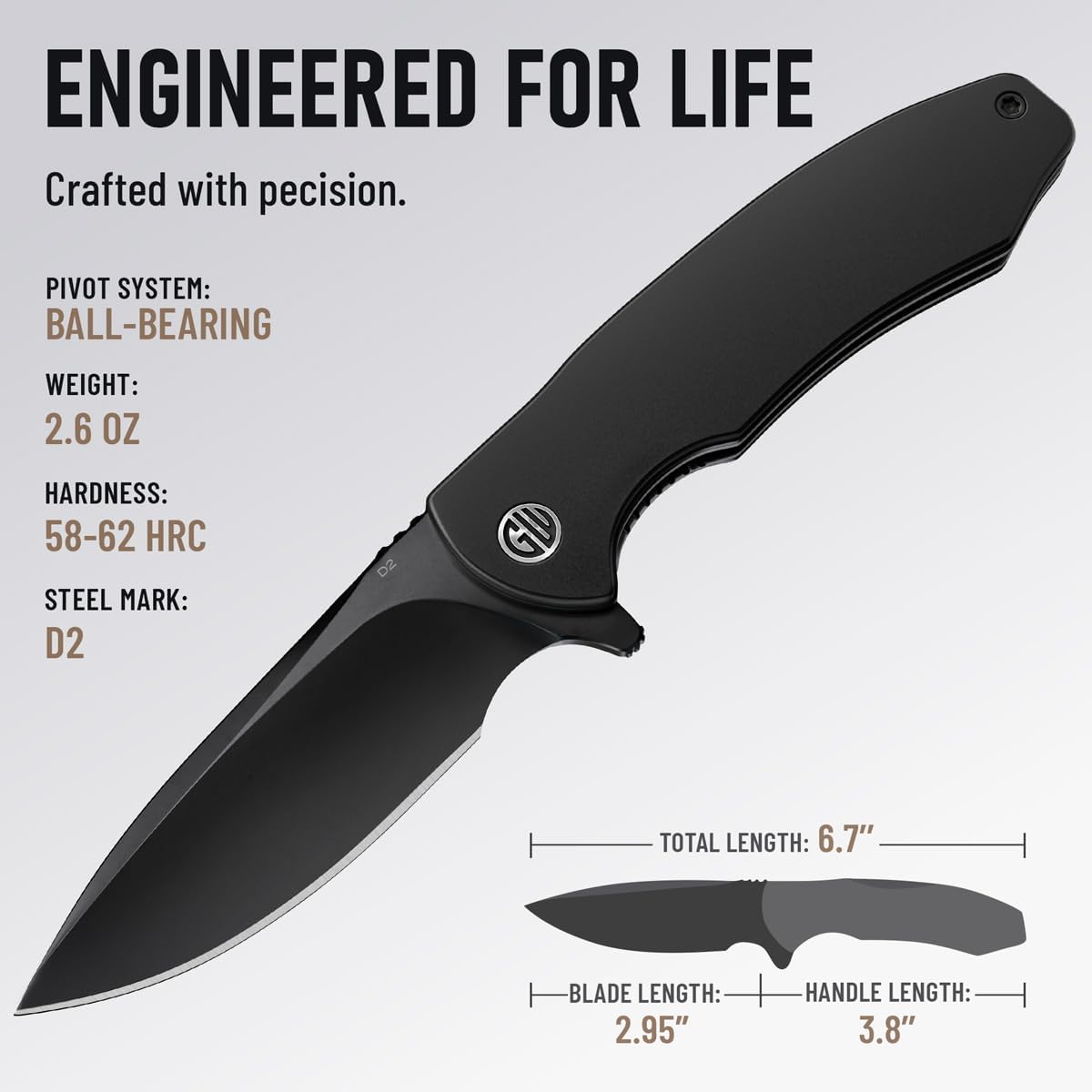 Skiennix High-End Folding Pocket Knife - D2 Steel Blade & Aluminum Handle | Elegant EDC Gift for Men & Women