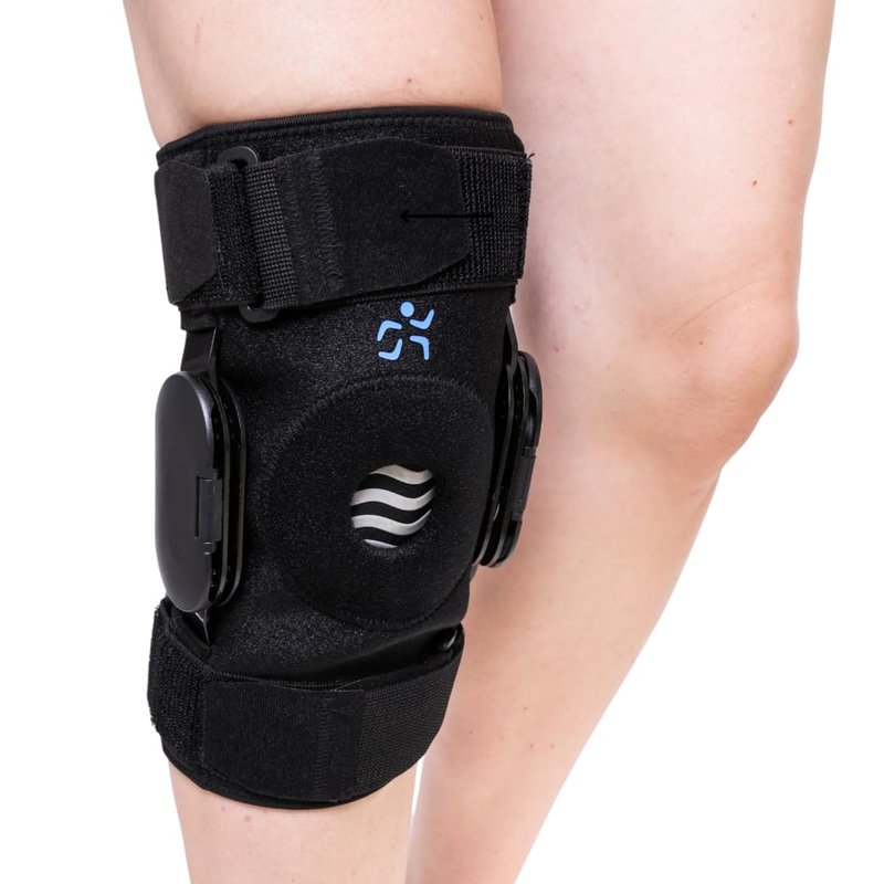 Physiohab BioBrace™ Hinged Knee Brace with Far Infrared Bio-Ceramic Material – Stabilizing Knee Support with Swappable Hinges & Hot/Cold Gel Pack – Knee Brace for ACL, MCL, Meniscus Support & Recovery (Large)