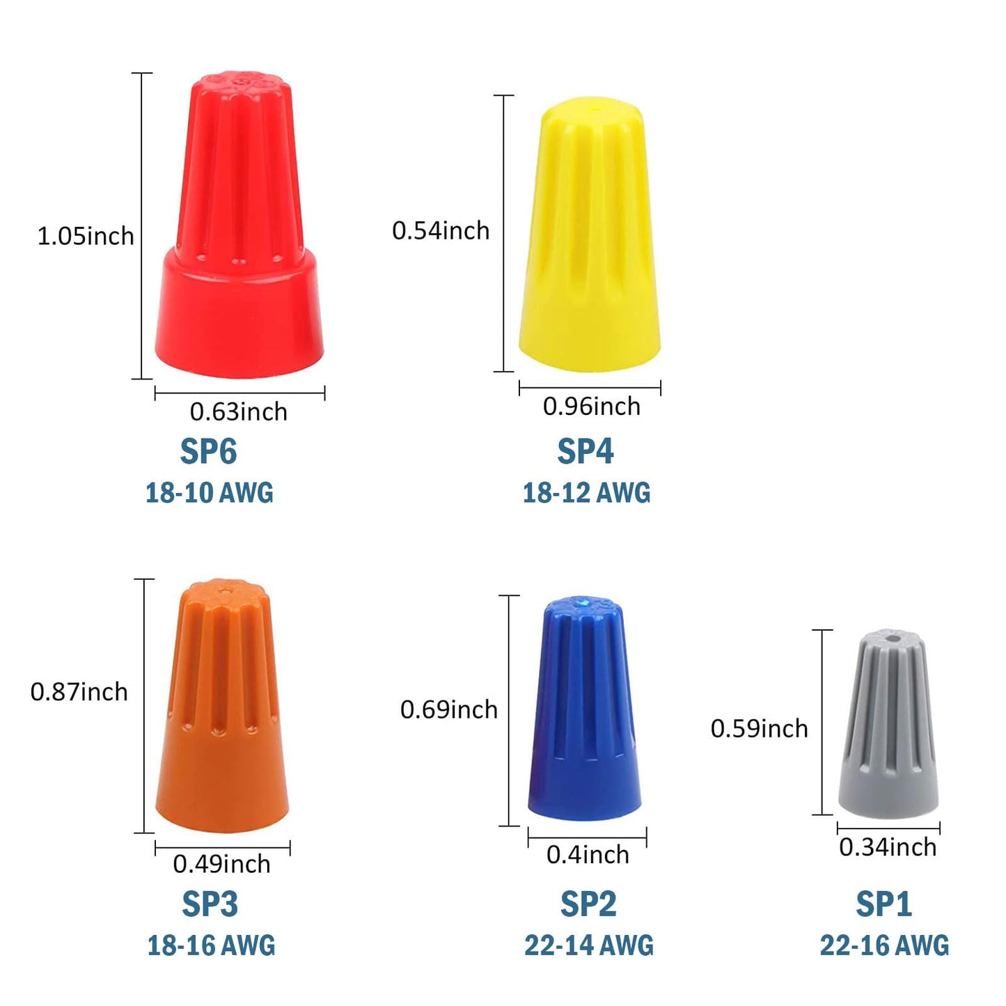 Fidioto 100pcs SP6 Red Electrical Wire Connectors Screw Terminals, 18-10 AWG Spring Insert Twist Nuts Caps Connection Assortment Set, Portable Wire Caps for Quick Connection