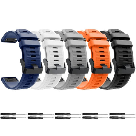 Compatible for Garmin Fenix 5X, Soft Silicone Wristband Replacement Watch Band for Garmin Fenix 5X/Fenix 5X Plus/Fenix 6X/Fenix 6X Pro/Fenix 3 HR/D2 Charlie/D2 Delta PX/Descent MK1 (Width: 26mm)