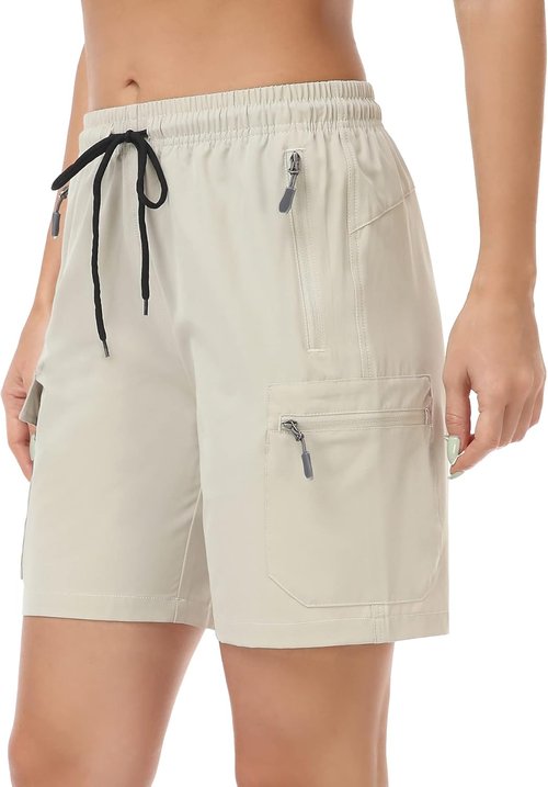 GymBrave Women's Hiking Shorts - Quick Dry Lightweight Cargo Design with Pockets for Outdoor Adventures