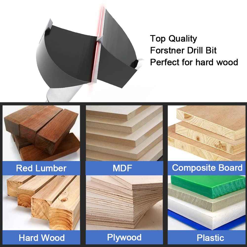 ASNOMY 3-1/4 Inch Forstner Drill Bit, Carbide Tipped Forstner Bit for Hard Wood, Wood Drilling Hole Saw Set Woodworking Hinge Cutter Tool Kits for Wood Plastic Plywood