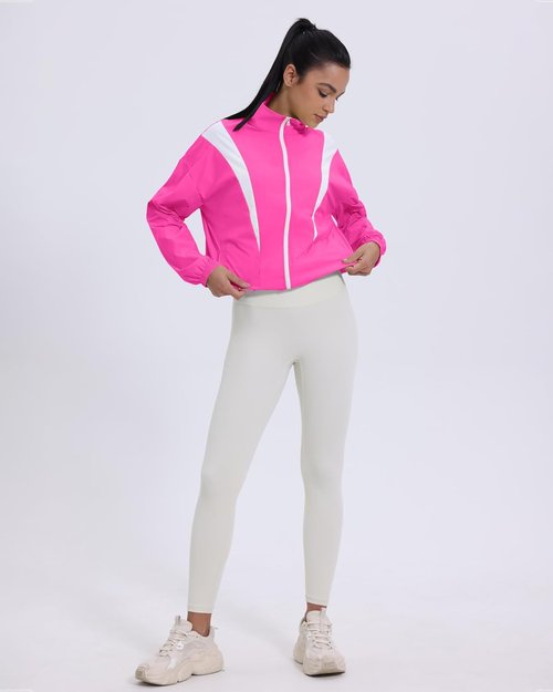 Locachy Women's Lightweight Athletic Jacket - Cropped Full Zip for Running & Hiking | Versatile Outdoor Wear
