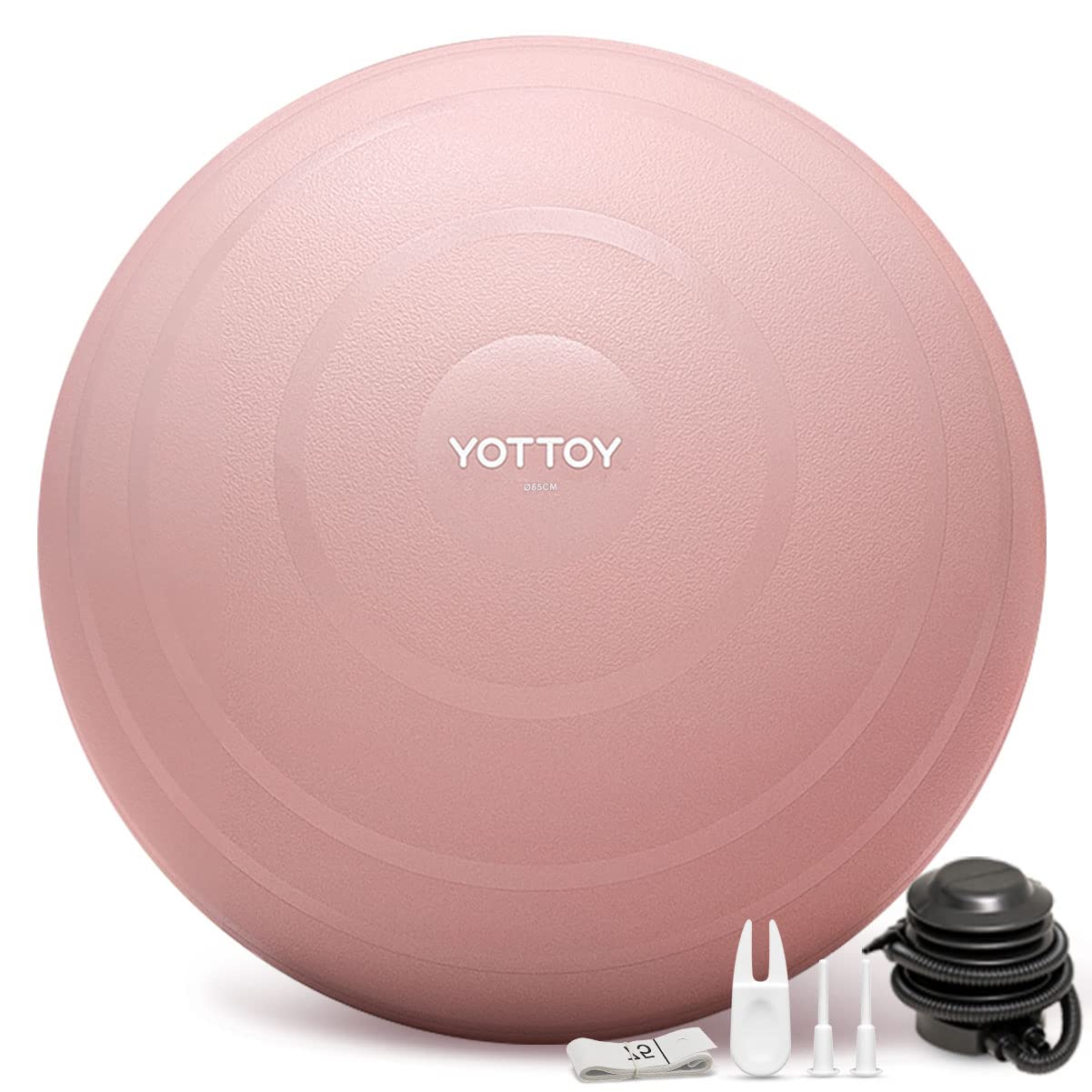 YOTTOY Anti-Burst Exercise Ball for Working Out, Yoga, Physical Therapy & Fitness - Extra Thick Stability Ball with Pump (Blue)