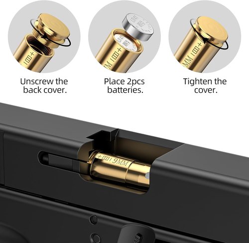 EZshoot Bore Sight Laser - 9mm, .223, 5.56mm, .243, .308 & 12-Gauge Red Laser with Case & Batteries
