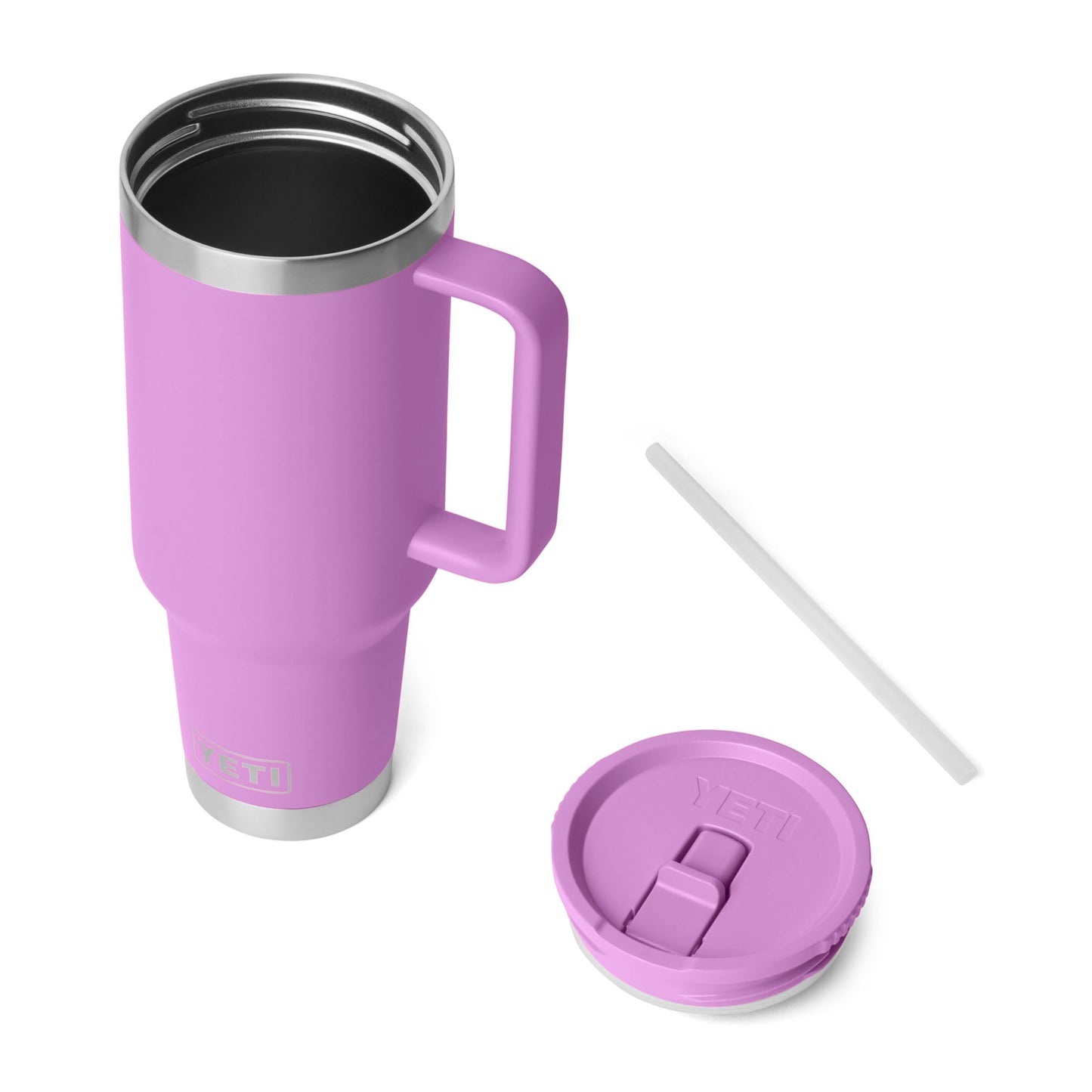YETI Rambler 40 oz Travel Mug with Flip Straw Lid – Stainless Steel, Vacuum Insulated, Leakproof, Cup Holder Friendly, Desert Bloom