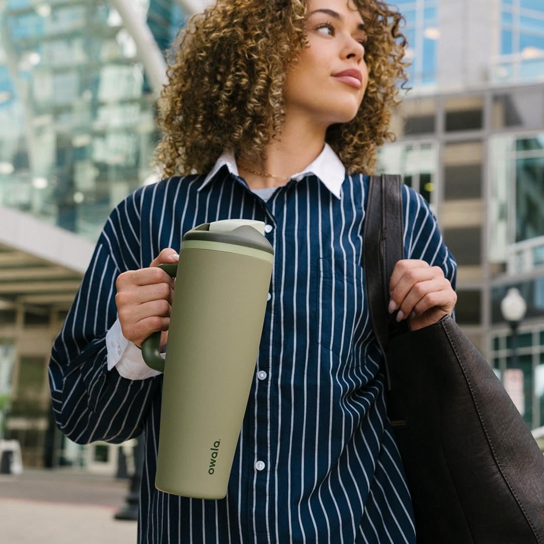 Owala FreeSip Tumbler - Insulated Stainless Steel Water Bottle with Built-in Straw & Handle | 40oz, BPA Free, Leak Proof